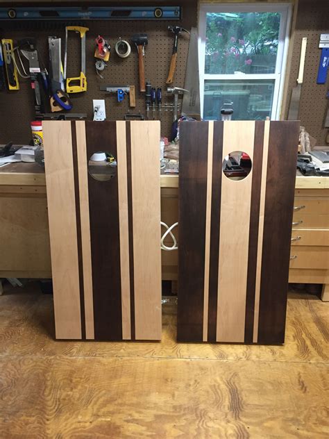 Custom Stained striped cornhole boards | Cornhole boards designs, Cornhole designs, Stained ...