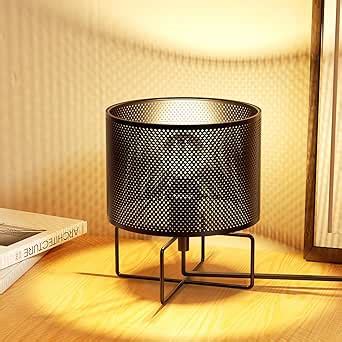 ONEWISH Industrial Table Lamp ,Modern Simple Metal Small Lamp, Bedside Lamp Nightstand Lamp for ...