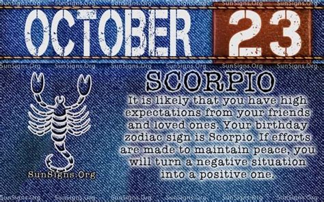 October 23 Zodiac Birthday Horoscope Personality | SunSigns.Org