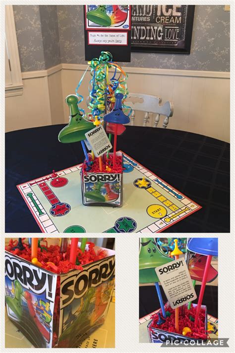 SORRY game board theme party centerpiece | Board game party, Game night decorations, Board game ...