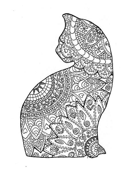 Printable Cat Coloring Pages | Cat coloring book, Mandala coloring ...