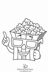 Popcorn Coloring Pages FREE 2025  And Learn sketch template