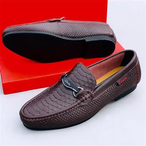 Clarks Brown Leather Lace Up Men Loafers - Nexotin.com