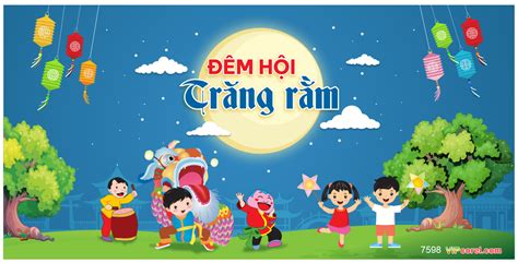 Backdrop Đêm Hội Trăng Rằm 2023 #4 file corel | Download file corel thiết kế đồ họa vector VIP