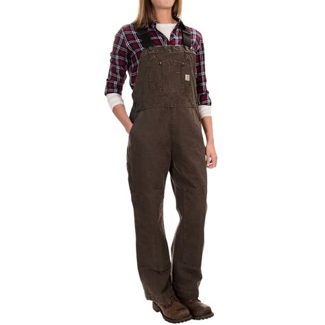 Carhartt Sandstone Unlined Bib Overalls (For Women)