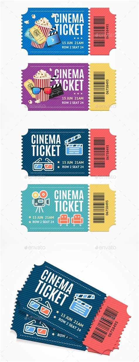 Cinema Movie Tickets Set with Elements in 2024 | Movie tickets, Cinema ...