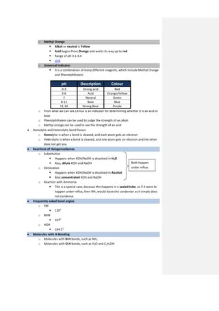 Important points physics. chemistry and mathematics | PDF