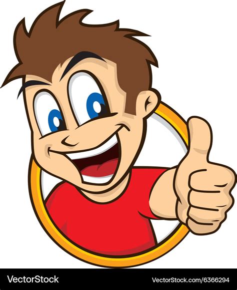 Cartoon guy thumbs up Royalty Free Vector Image