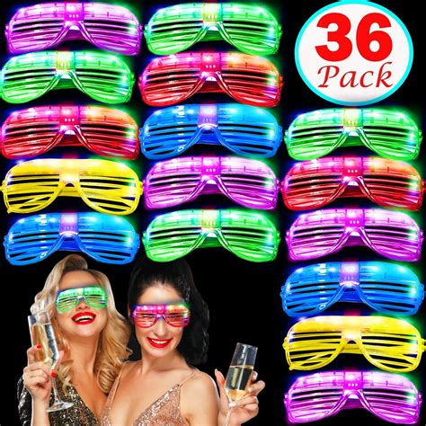 36 Pack LED Glasses Glow Sticks Glasses Halloween Party Favors Glow In ...