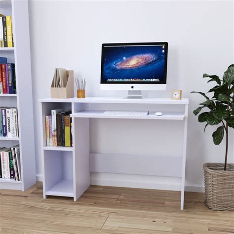 Konin Engineered Wood Computer Table in White Color