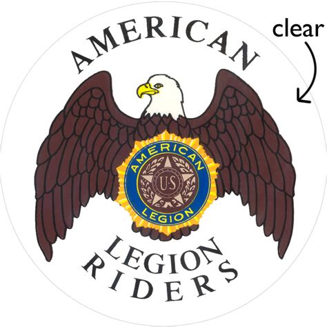 Legion Riders Clear Decal - American Legion Flag & Emblem