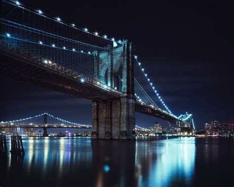 brooklyn bridge at night, nyc | Brooklyn bridge, Brooklyn bridge new ...