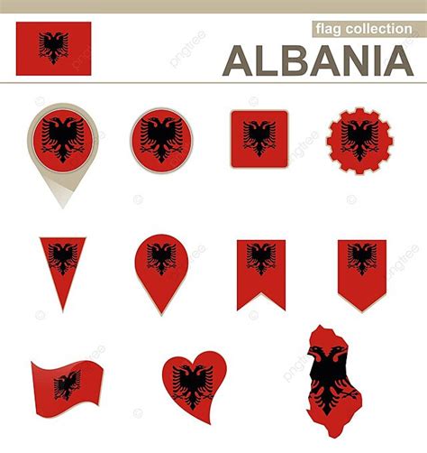 Albania Flag Collection Map Geography Country Vector, Map, Geography ...