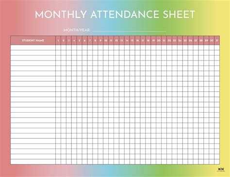 School Attendance Sheets Free Printables