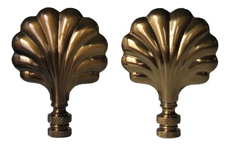 Brass Shell Lamp Finials - A Pair | Chairish