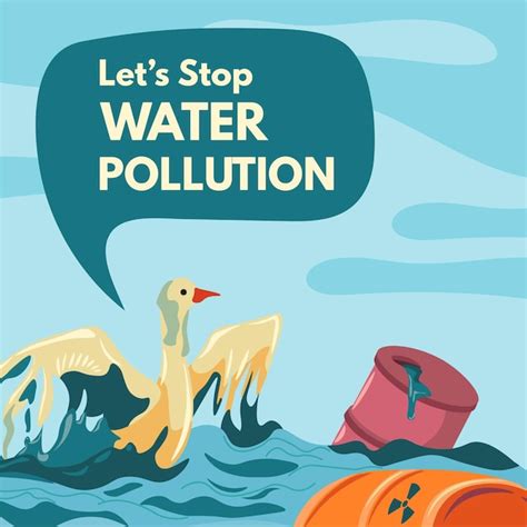 Premium Vector | Lets stop water pollution save oceans and seas