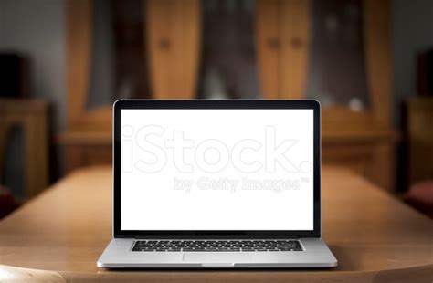 Front View of Laptop on Desk Stock Photos - FreeImages.com