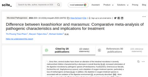 [citation report] Difference between kwashiorkor and marasmus: Comparative meta-analysis of ...