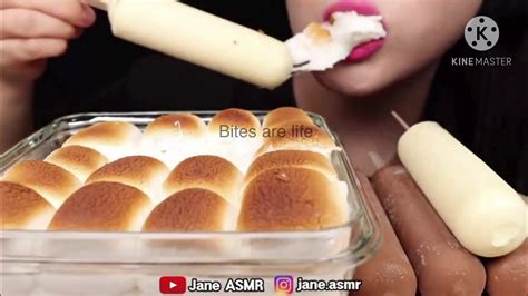 Asmr s’mores dip + chocolate ice cream (Jane asmr) *bites only* - YouTube