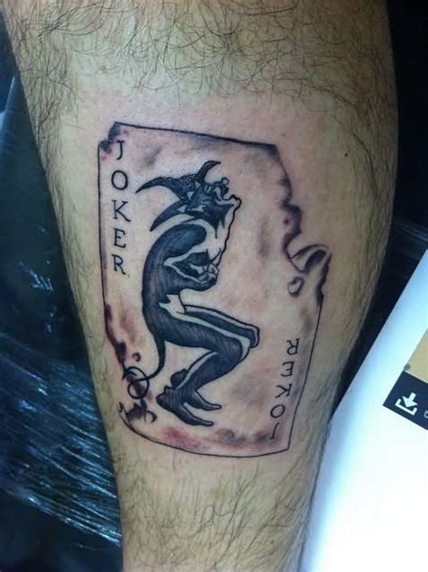 Joker Card Tattoo On Leg | Joker card tattoo, Card tattoo, Why so ...