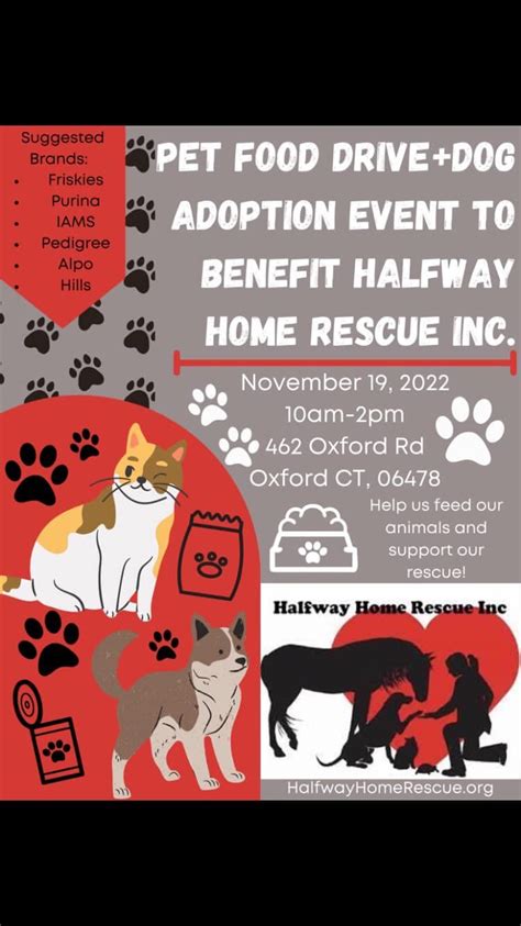 Nov 19 | Pet Food Drive and Dog Adoption to Benefit Halfway Home Rescue Inc. | Oxford, CT Patch