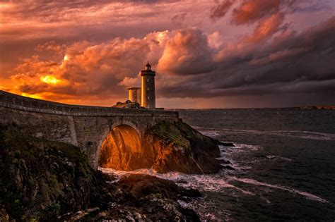 nature, Architecture, Landscape, Sea, Waves, Lighthouse, Clouds, Sunset ...