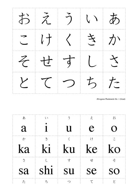 Hiragana Flashcard | PDF | Japanese Words And Phrases | Languages