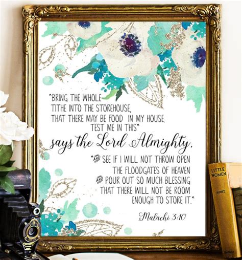 Malachi 3:10 Bible Printable Art Bible Print Scripture | Etsy