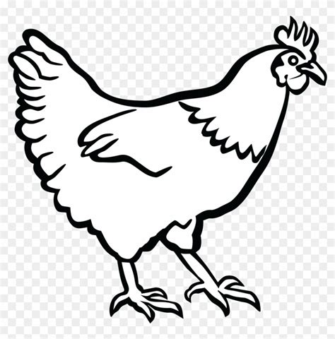 Free Clipart Of A Hen In Black And White - Chicken Black And White Clipart - Free Transparent ...