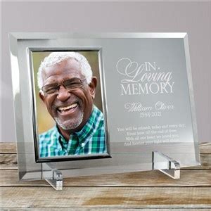 Engraved Memorial Glass photo Frame | GiftsForYouNow