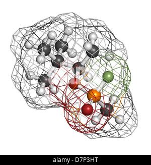 Soman nerve agent, molecular model. Soman is a chemical weapon ...