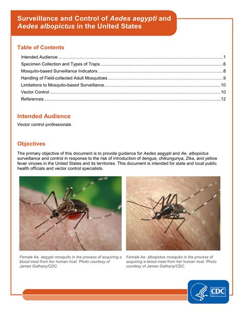 Surveillance and Control of Aedes Aegypti and Aedes Albopictus in the ...