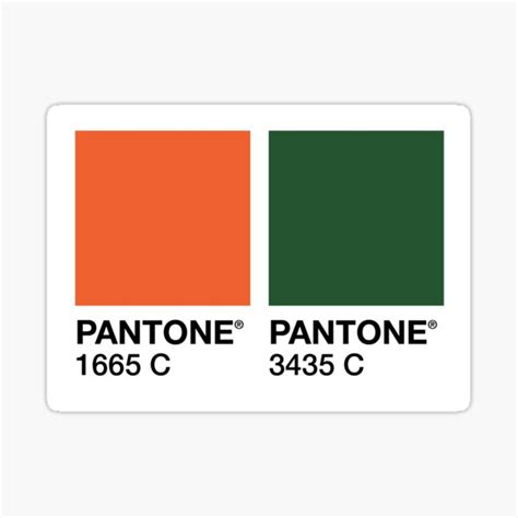 "Pantone University of Miami Colors" Sticker for Sale by genesiscosme | Redbubble