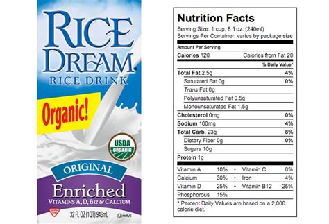 Brown Rice Milk Nutrition Facts - Nutrition Pics