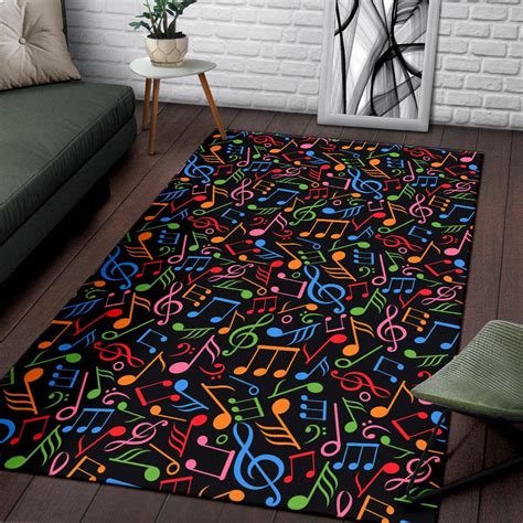 Music Note Colorful Themed Print Area Rugs - JTAMIGO.COM