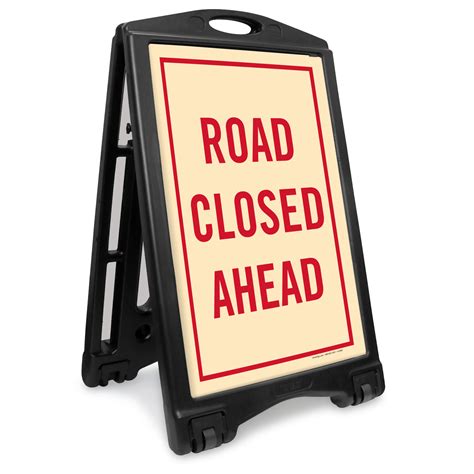 Road Closed Ahead Sidewalk Sign| Made in USA, SKU: K-Roll-1050