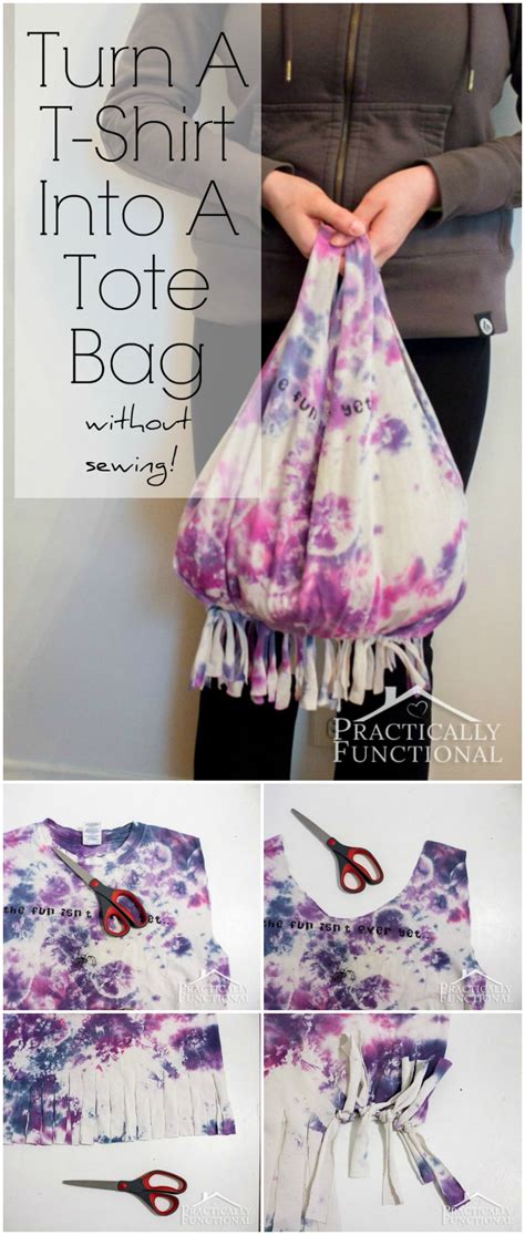How To Turn A T-Shirt Into A Tote Bag Without Sewing!