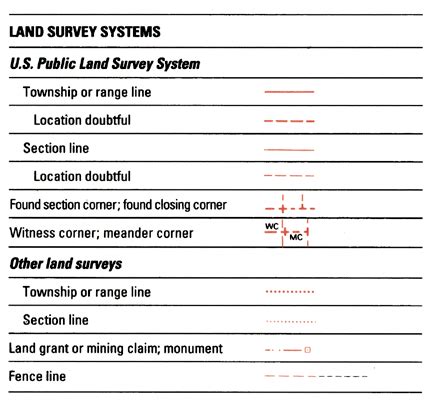 USGS Mapping Information: Topographic Map Symbols -- Boundaries