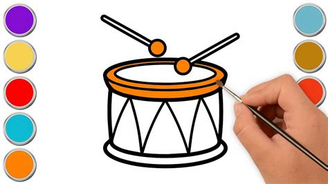 Drums Drawing For Kids