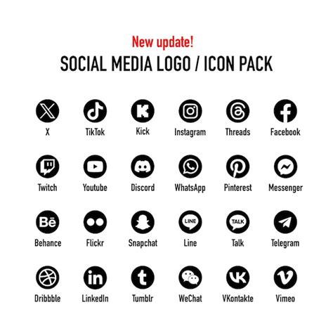 Premium Vector | Social media icon round pack new social media logos ...