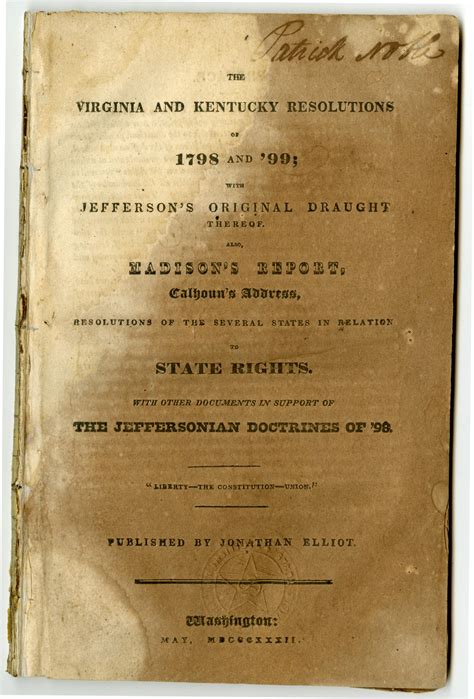 The Virginia and Kentucky resolutions of 1798 and '99; with Jefferson's ...