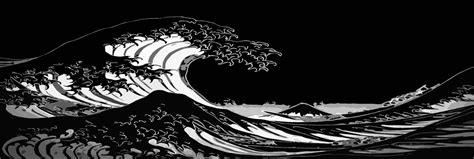 the_great_wave_off_kanagawa__black_and_white_by_k_liss | Great wave, Waves, Great wave off kanagawa