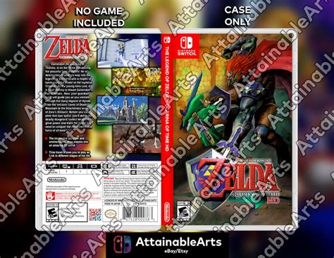 The Legend of Zelda: Ocarina of Time Custom Nintendo Switch Boxart With Physical Game Case no ...