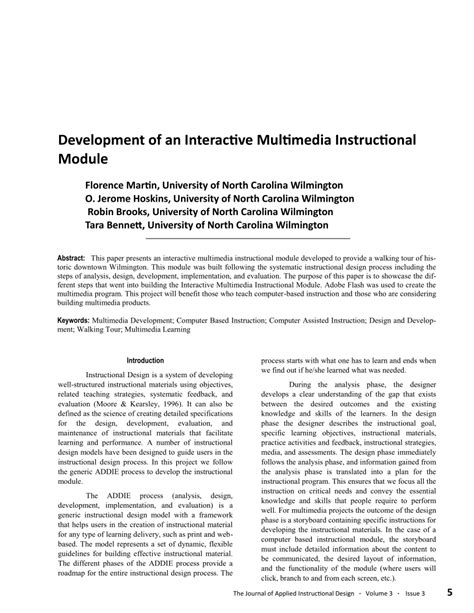 (PDF) Development of an Interactive Multimedia Instructional Module