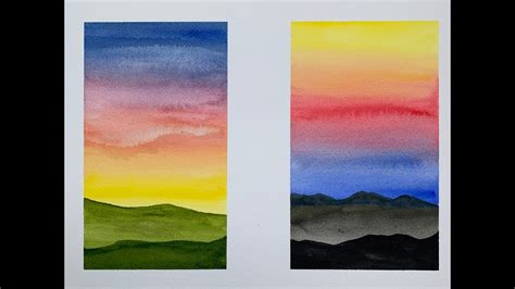 Sunset Clouds Watercolor Painting Tutorial Youtube