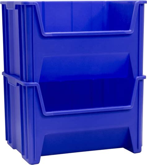 Akro-Mils Stak-N-Store 13017 Large Storage Bins, Stackable Heavy Duty Containers, 15"x20"x12.5 ...