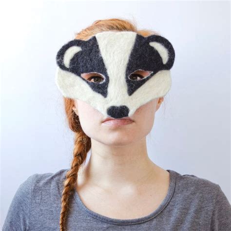 Handmade Felted Badger Mask, Kids & Adults | Animal halloween costumes, The mask costume ...