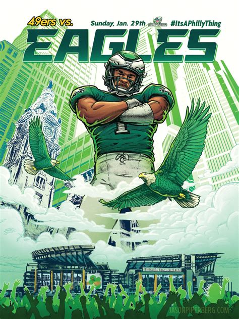 EAGLES VS. 49ERS PLAYOFF POSTER | Jason Piperberg Illustration