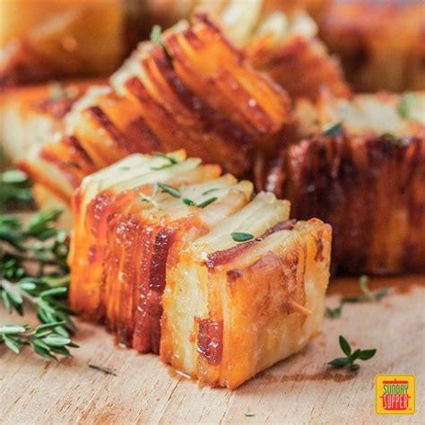 Potato Pave with Bacon and Parmesan- layers of thinly sliced potatoes ...