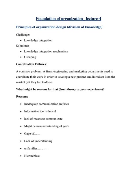 Principles of organization design - Foundation of organization_ lecture ...